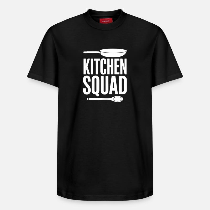  Kitchen Squad Kochteam Küchencrew Hobbyköche - Relaxed Unisex Supima Cotton T-Shirt – von SPREAD - Schwarz
