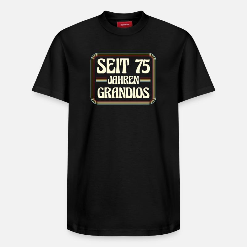 75 ans Anniversaire 75 - T-shirt unisexe décontracté en coton Supima – de SPREAD - noir