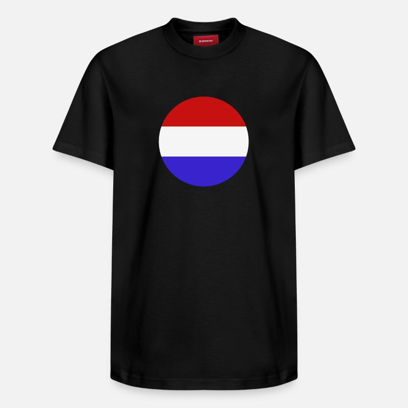 Drapeau rond des Pays-Bas - T-shirt unisexe décontracté en coton Supima – de SPREAD - noir