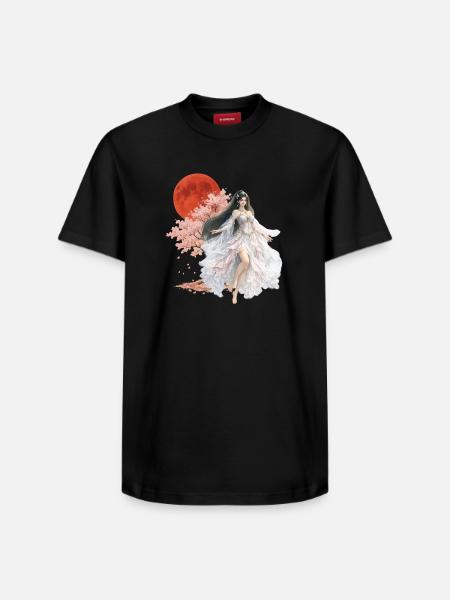 Moonlit Blossom Enchantress - Relaxed Unisex Supima Cotton T-Shirt – by SPREAD - black