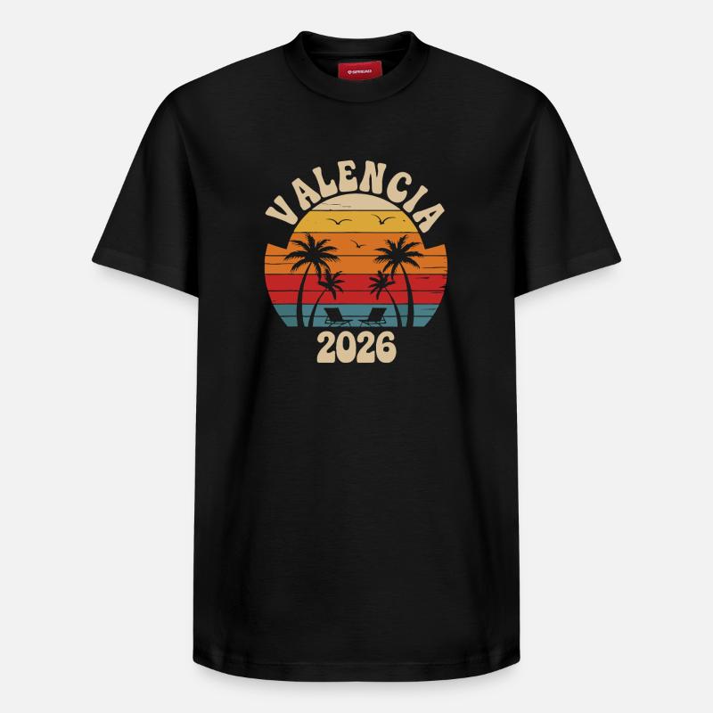 Plage rétro de Valence 2026 - T-shirt unisexe décontracté en coton Supima – de SPREAD - noir