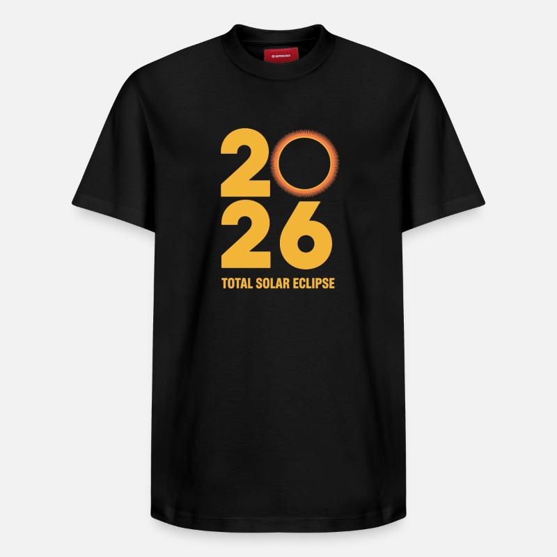 2026 Total Solar Eclipse Path Retro - Relaxed Unisex Supima Cotton T-Shirt – by SPREAD - black