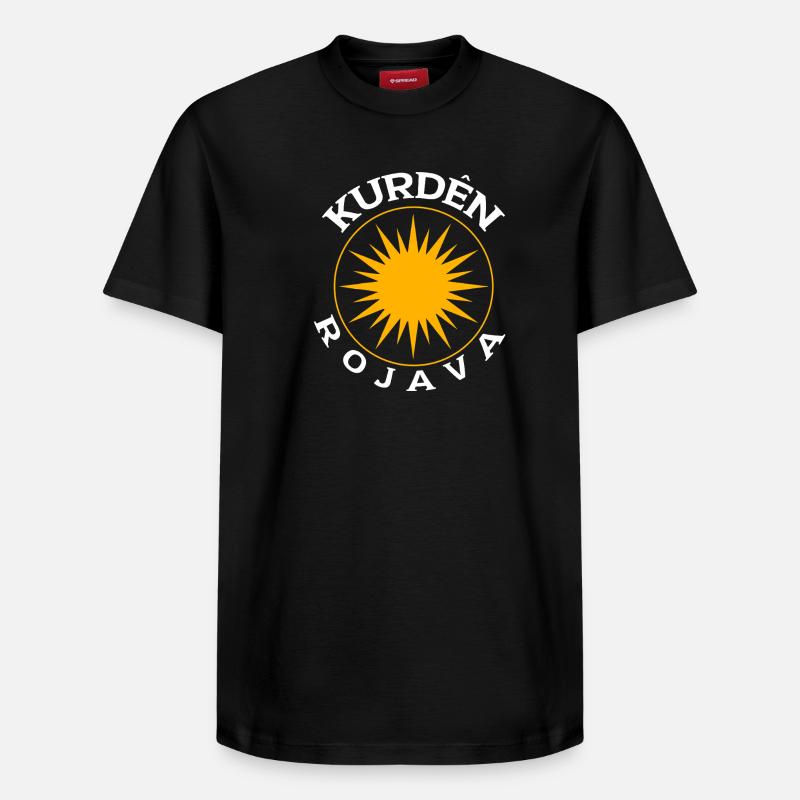 Kurden Rojava - Relaxed Unisex Supima Cotton T-Shirt – von SPREAD - Schwarz