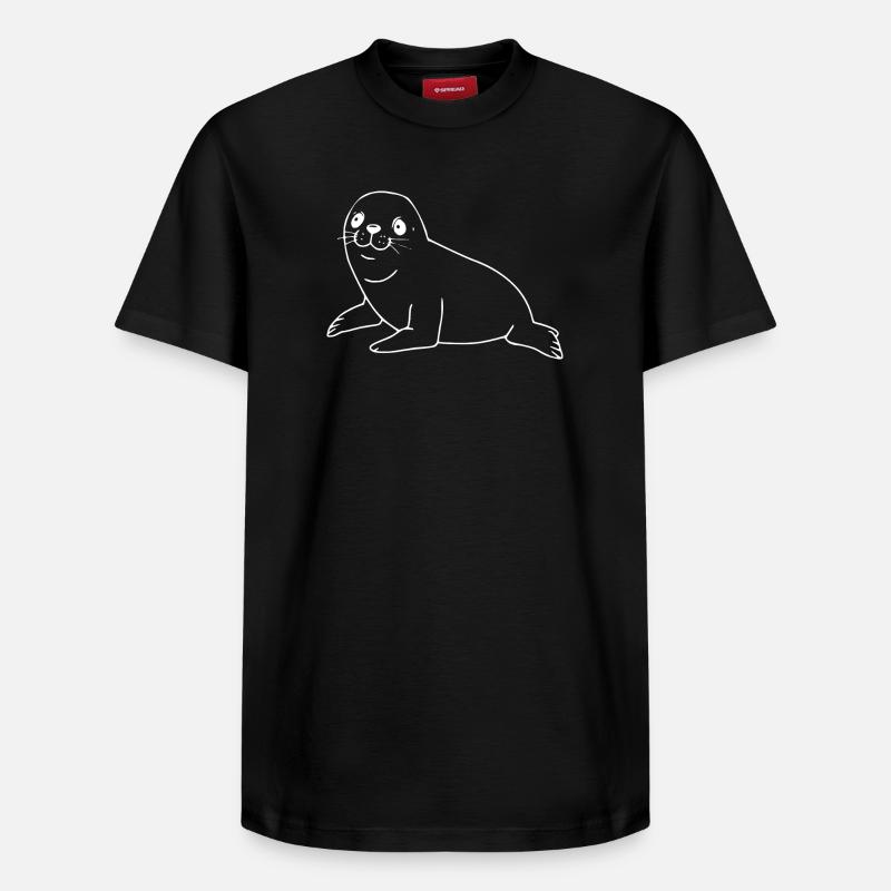 Sceau blanc - T-shirt unisexe décontracté en coton Supima – de SPREAD - noir