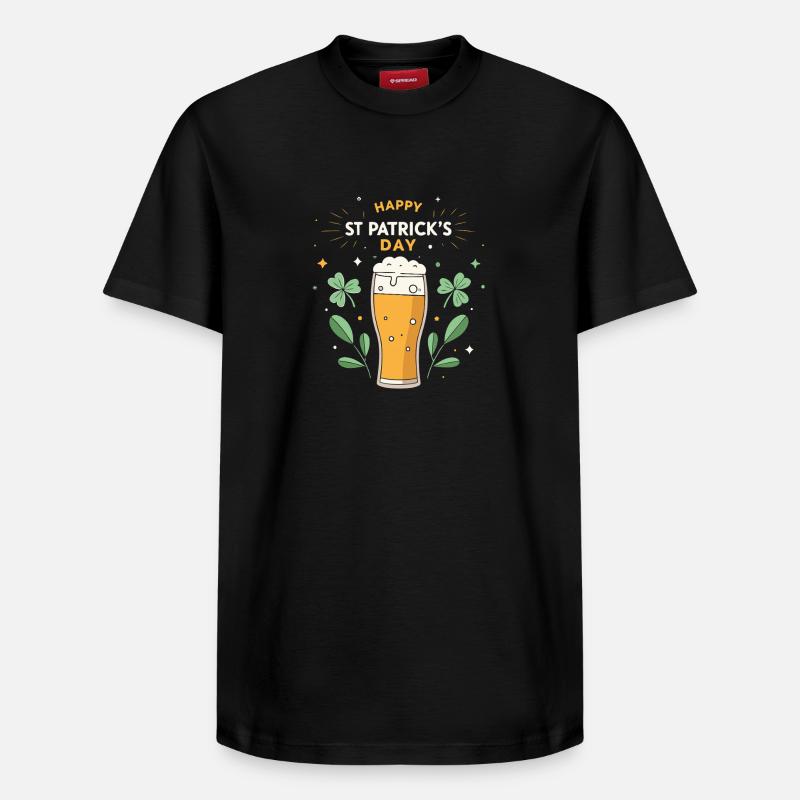 Saint Patrick Bière Festive - T-shirt unisexe décontracté en coton Supima – de SPREAD - noir