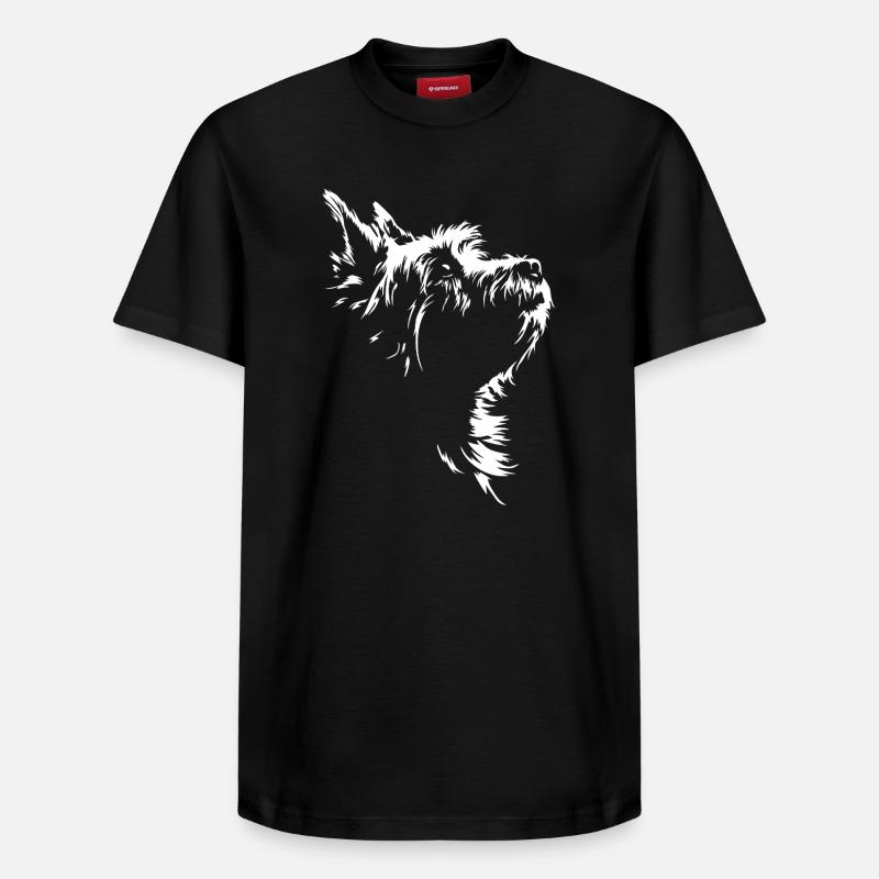Cairn Terrier Silhouette Chien Wilsigns - T-shirt unisexe décontracté en coton Supima – de SPREAD - noir