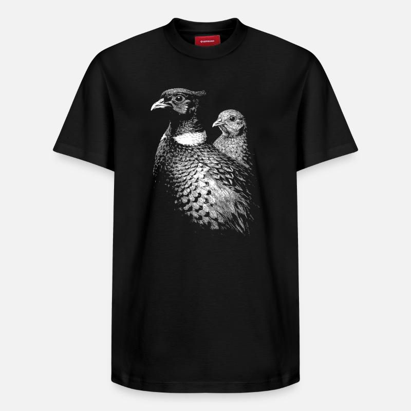 Faisan et poule - T-shirt unisexe décontracté en coton Supima – de SPREAD - noir