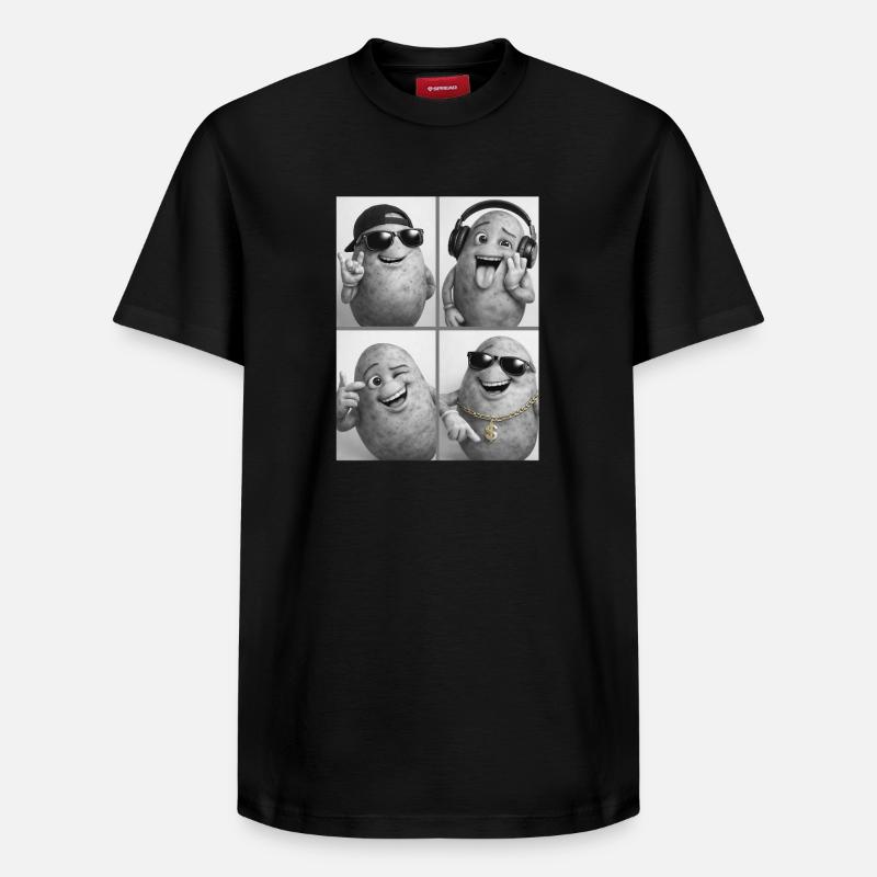 Pomme de terre - T-shirt unisexe décontracté en coton Supima – de SPREAD - noir