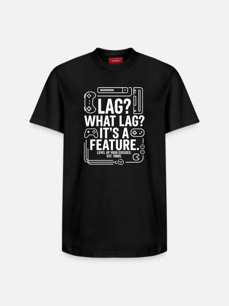 Lag? What Lag? It's a Feature - Relaxed Unisex Supima Cotton T-Shirt – by SPREAD - black