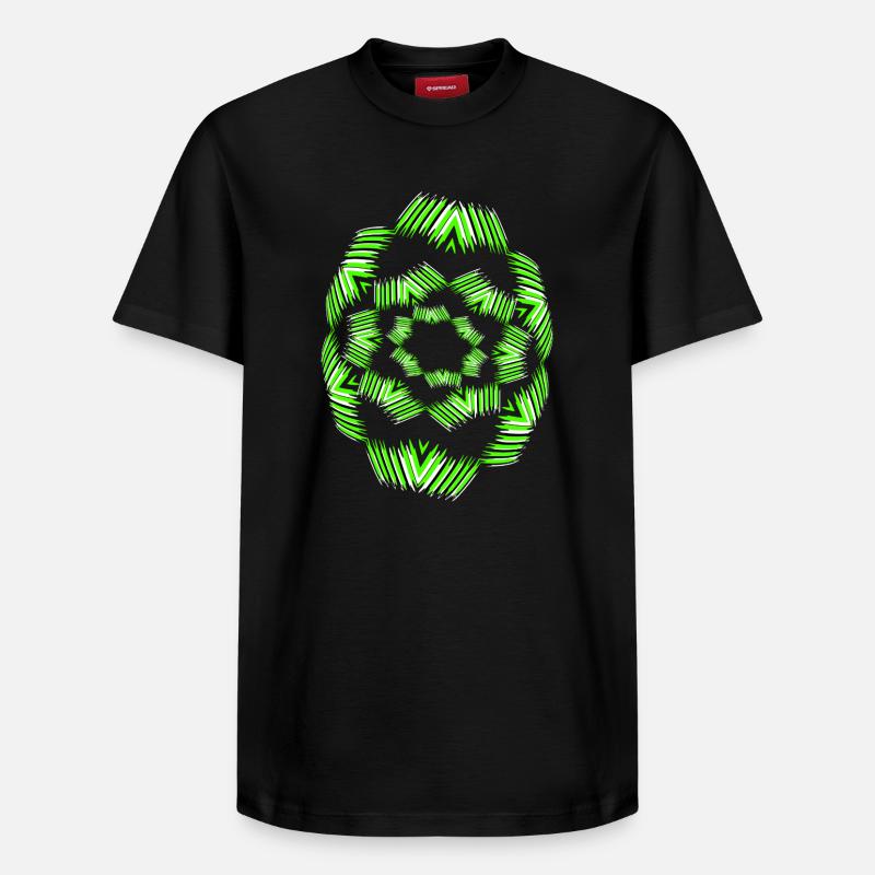 Neon Mandala Fächer Muster - Relaxed Unisex Supima Cotton T-Shirt – von SPREAD - Schwarz