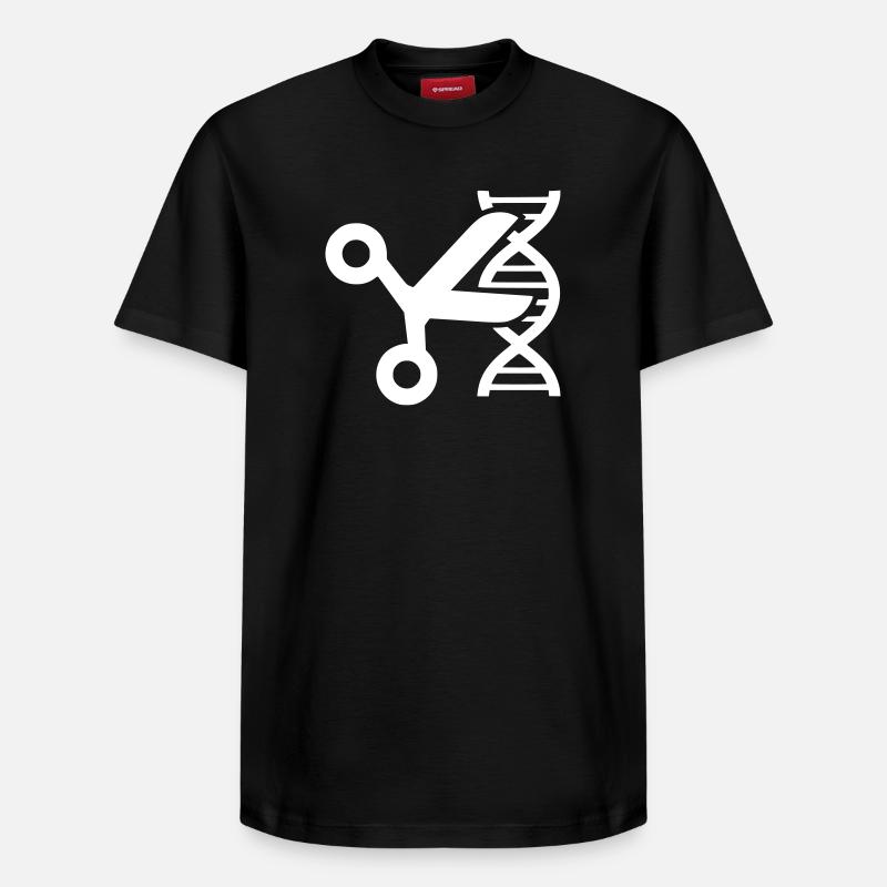 Génétique des ciseaux ADN CRISPR - T-shirt unisexe décontracté en coton Supima – de SPREAD - noir