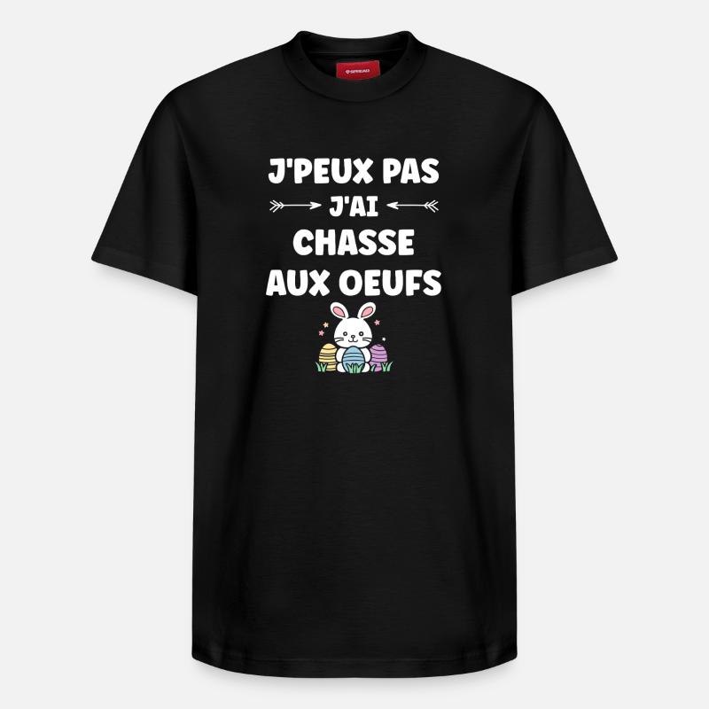 chasse aux oeufs - T-shirt unisexe décontracté en coton Supima – de SPREAD - noir