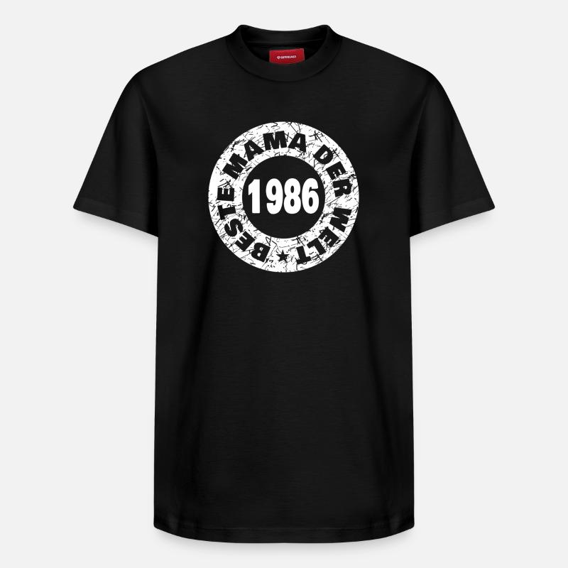1986 - T-shirt unisexe décontracté en coton Supima – de SPREAD - noir