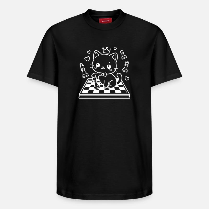 Chess Kawaii Cat - T-shirt unisexe décontracté en coton Supima – de SPREAD - noir
