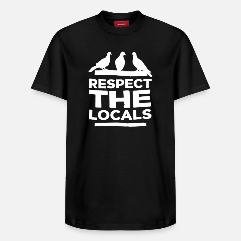 Respect les habitants - Pigeons - T-shirt unisexe décontracté en coton Supima – de SPREAD - noir