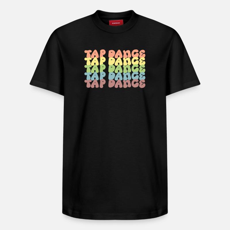 Rainbow Tapdance Pattern - Relaxed Unisex Supima Cotton T-Shirt – by SPREAD - black