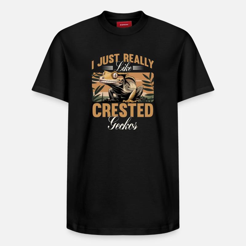 Gecko à crête reptile drôle - T-shirt unisexe décontracté en coton Supima – de SPREAD - noir
