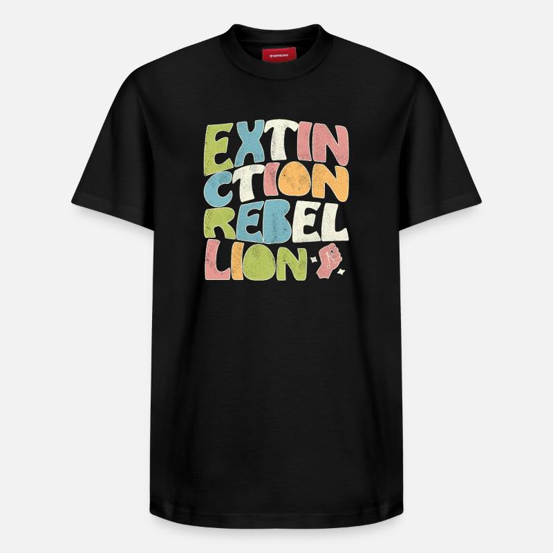 Extinction Rebellion rétro - T-shirt unisexe décontracté en coton Supima – de SPREAD - noir