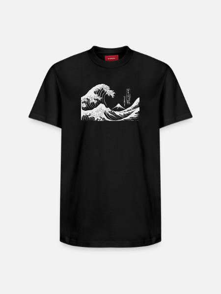 Great Wave Kanagawa Japanese Art - Relaxed Unisex Supima Cotton T-Shirt – by SPREAD - black