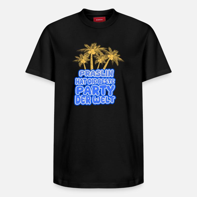 Région de vacances Praslin - T-shirt unisexe décontracté en coton Supima – de SPREAD - noir