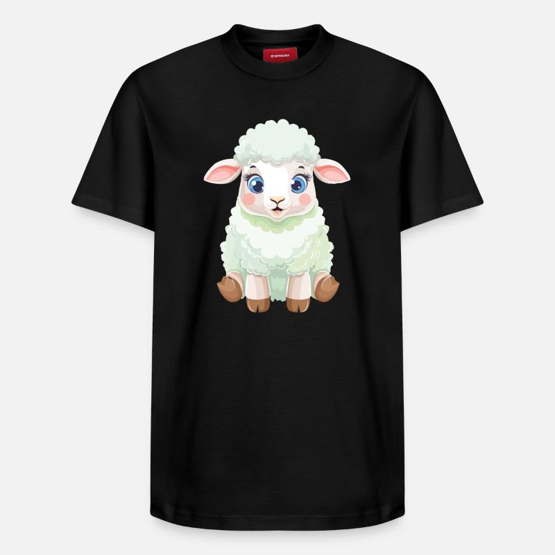 Pastel Lamb Fluffy - Relaxed Unisex Supima Cotton T-Shirt – by SPREAD - black