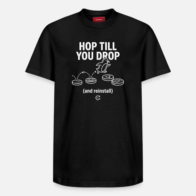 Hop Till You Drop Linux Reinstall - Relaxed Unisex Supima Cotton T-Shirt – von SPREAD - Schwarz