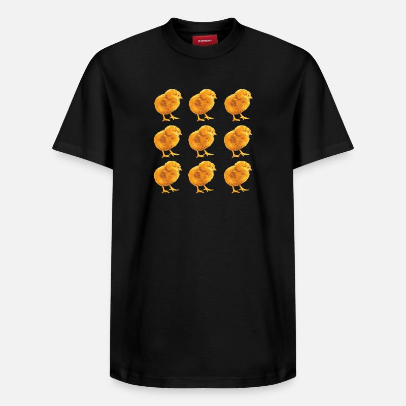Fans de poulets - - Coq - Poussins - T-shirt unisexe décontracté en coton Supima – de SPREAD - noir