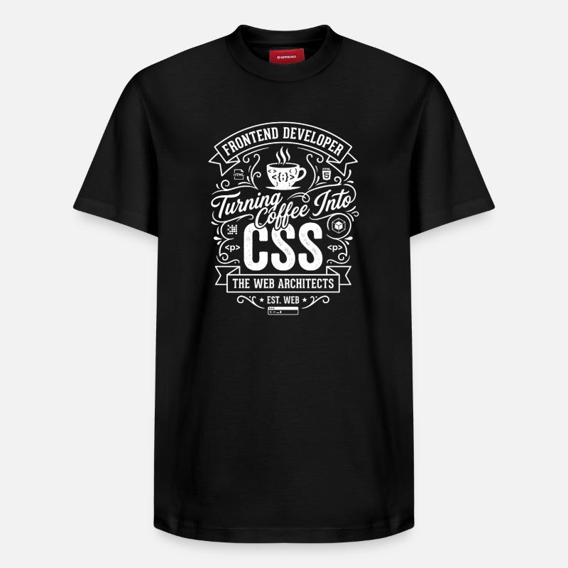 Frontend Coffee CSS Tee - Relaxed Unisex Supima Cotton T-Shirt – von SPREAD - Schwarz