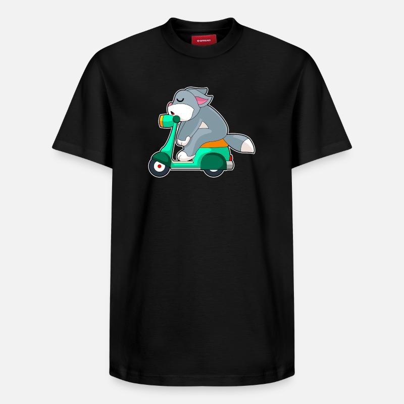 Katze Motorroller - Relaxed Unisex Supima Cotton T-Shirt – von SPREAD - Schwarz