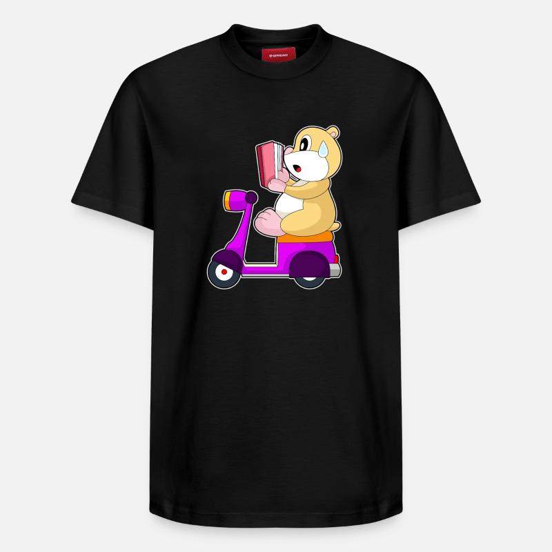 Hamster Motorroller - Relaxed Unisex Supima Cotton T-Shirt – von SPREAD - Schwarz