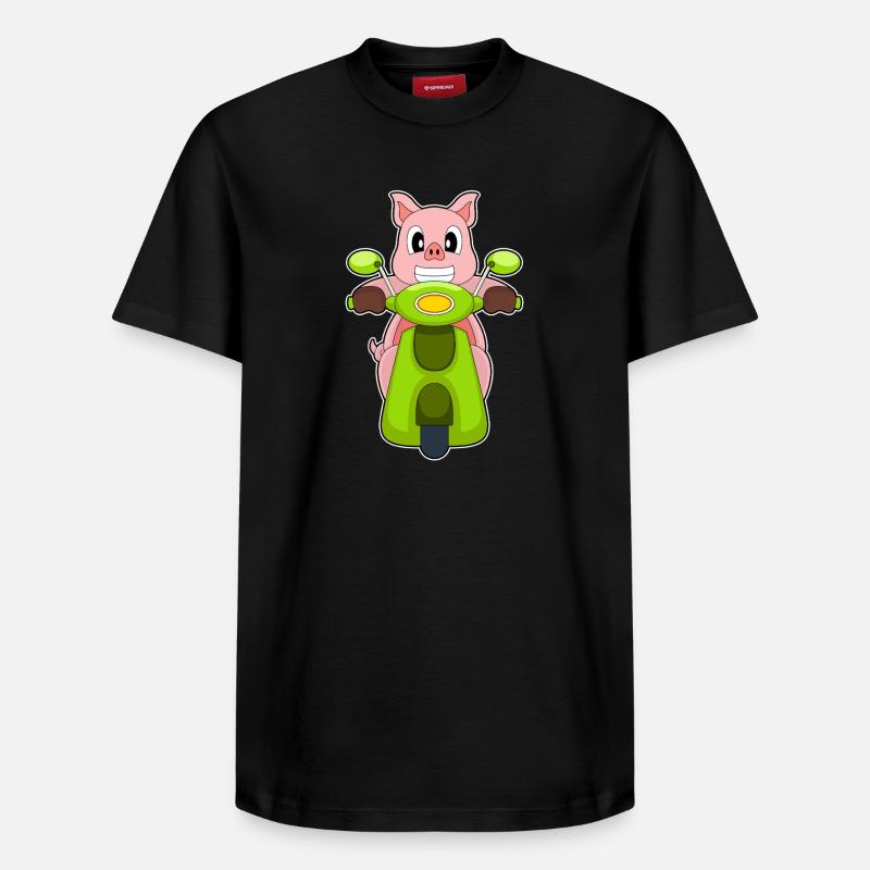 Schwein Motorroller - Relaxed Unisex Supima Cotton T-Shirt – von SPREAD - Schwarz