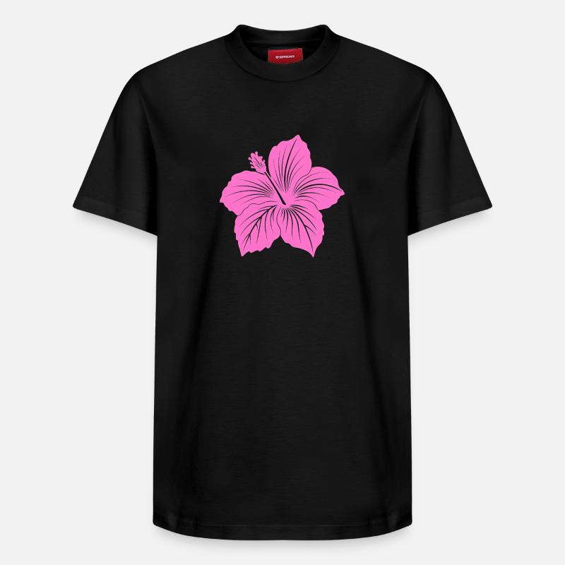 Fleur d’hibiscus - T-shirt unisexe décontracté en coton Supima – de SPREAD - noir