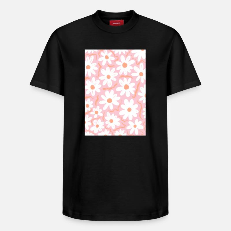 Rosa Gänseblümchen - Relaxed Unisex Supima Cotton T-Shirt – von SPREAD - Schwarz