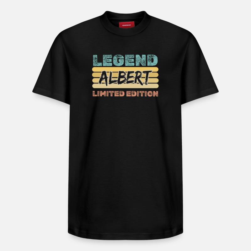 Spruch Albert - Relaxed Unisex Supima Cotton T-Shirt – von SPREAD - Schwarz