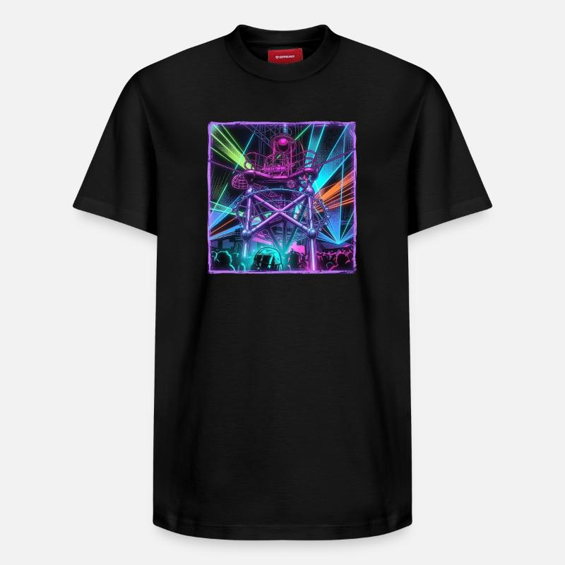 Rétro Rave Electro - T-shirt unisexe décontracté en coton Supima – de SPREAD - noir