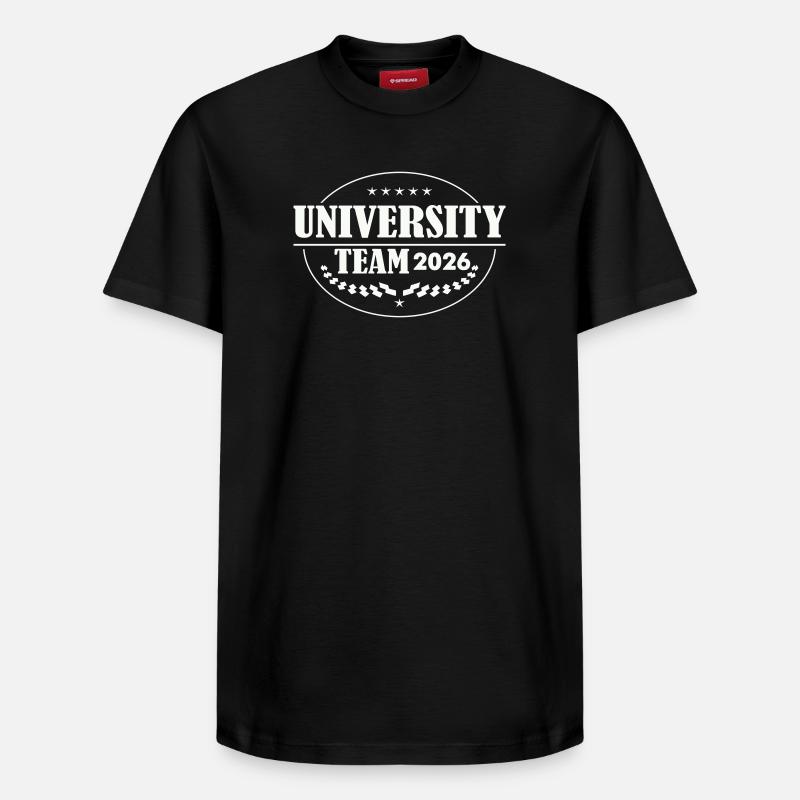 Emblème de l’équipe universitaire 2026 - T-shirt unisexe décontracté en coton Supima – de SPREAD - noir