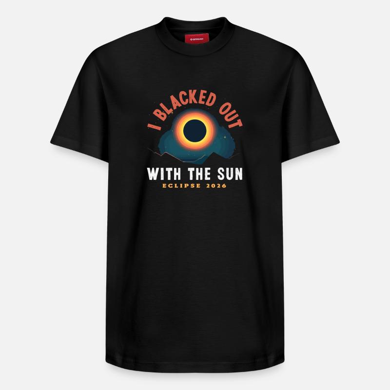 Solar eclipse 2026, August 12 - Relaxed Unisex Supima Cotton T-Shirt – by SPREAD - black