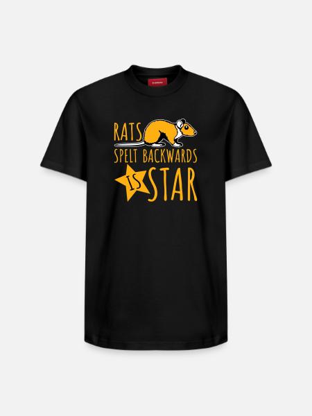 Rats Spelt Backwards Is Star Lustiger Ratte Spruch - Relaxed Unisex Supima Cotton T-Shirt – by SPREAD - black