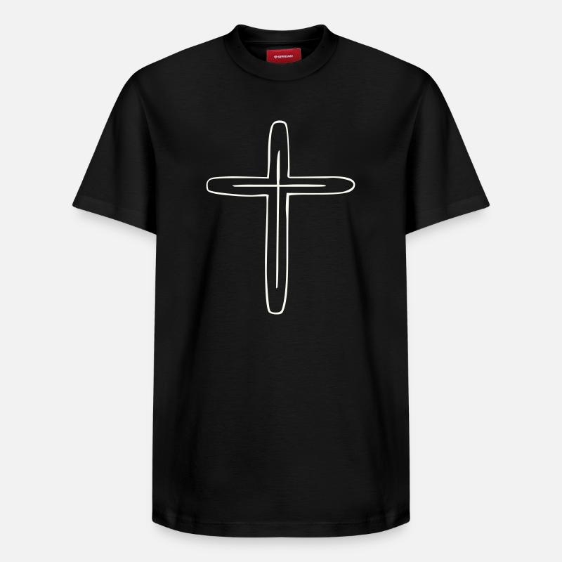 croix - T-shirt unisexe décontracté en coton Supima – de SPREAD - noir