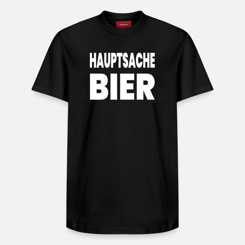 Bier - Relaxed Unisex Supima Cotton T-Shirt – von SPREAD - Schwarz