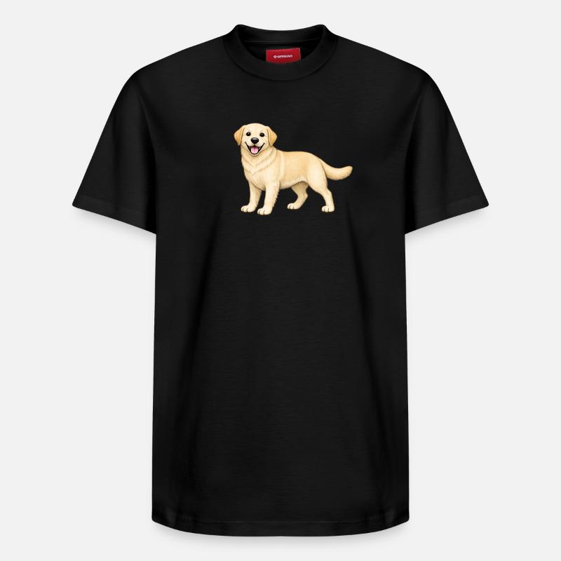 Biscuit Labrador - Relaxed Unisex Supima Cotton T-Shirt – von SPREAD - Schwarz