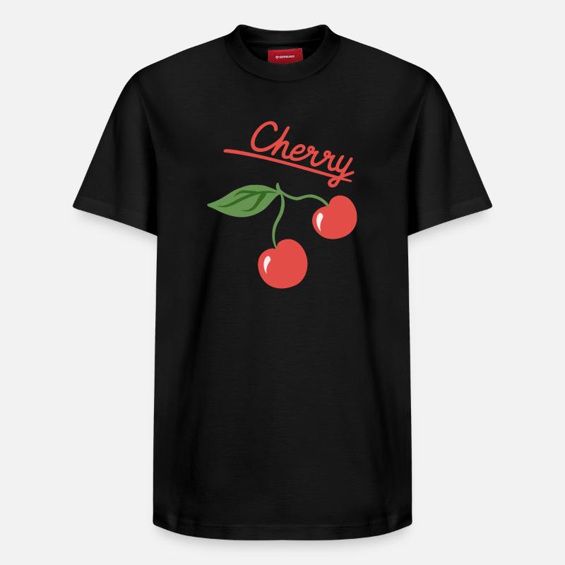 Cherry Fruit Summer Design - Relaxed Unisex Supima Cotton T-Shirt – von SPREAD - Schwarz