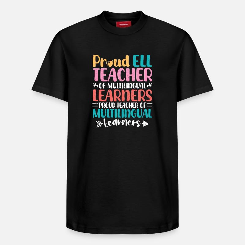 Professeur ELL Langue anglaise - T-shirt unisexe décontracté en coton Supima – de SPREAD - noir