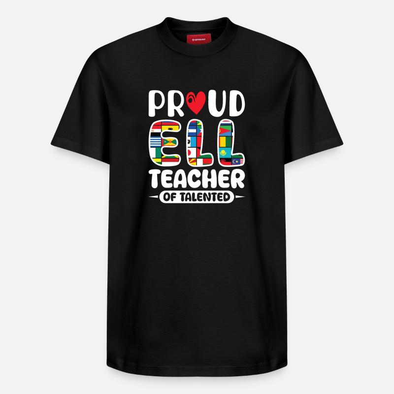 Professeur ELL Langue anglaise - T-shirt unisexe décontracté en coton Supima – de SPREAD - noir