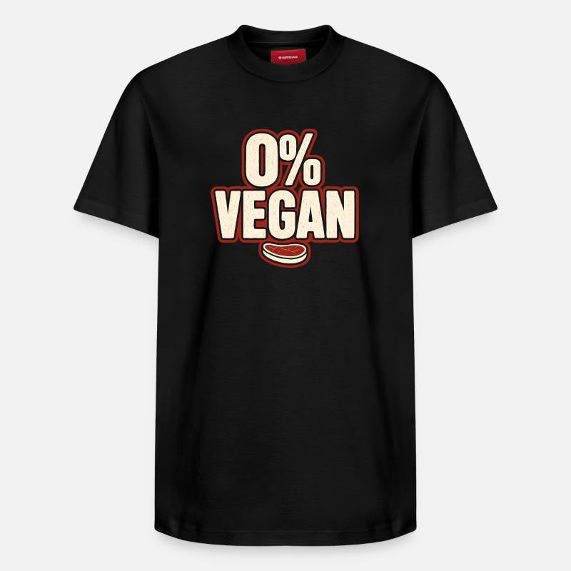 0 % Vegan – Déclaration rétro - T-shirt unisexe décontracté en coton Supima – de SPREAD - noir