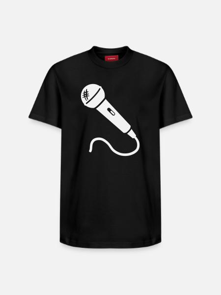 Microphone Karaoke Musician Singer Microphone Singing - Relaxed Unisex Supima Cotton T-Shirt – by SPREAD - black