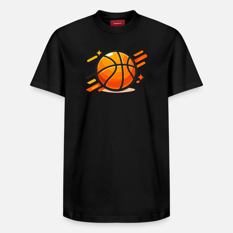Basketball dynamique Orange néon - T-shirt unisexe décontracté en coton Supima – de SPREAD - noir
