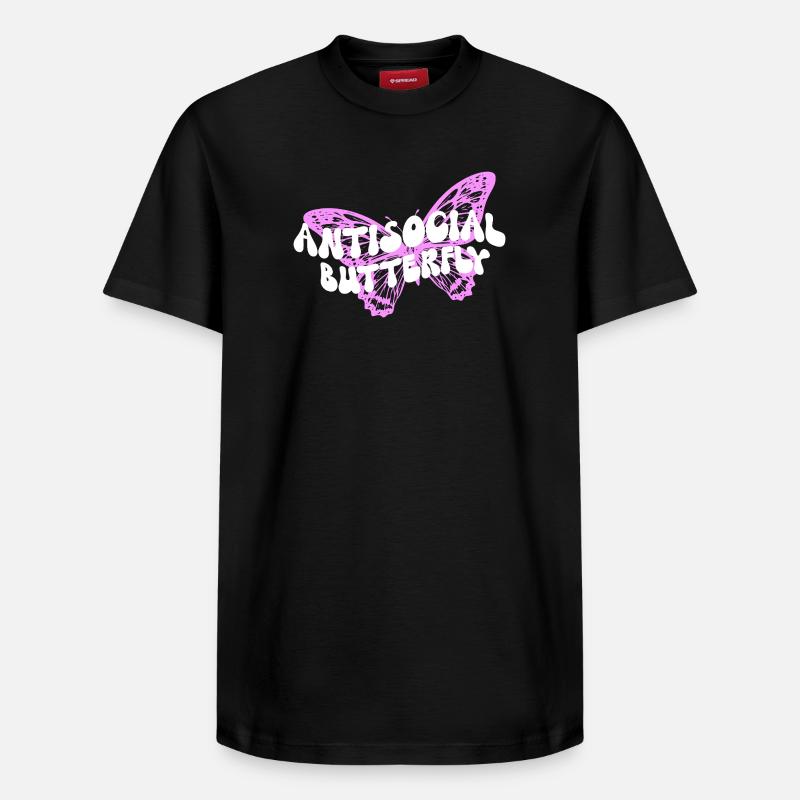 Graphique inspirant de fan papillon - T-shirt unisexe décontracté en coton Supima – de SPREAD - noir