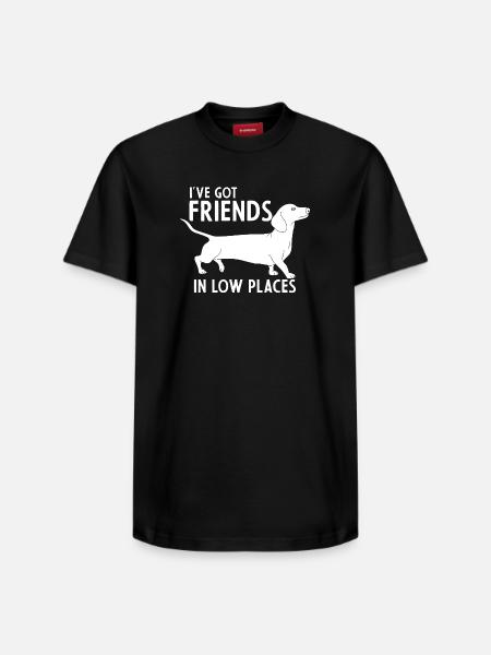 Dachshund in Low Places - Relaxed Unisex Supima Cotton T-Shirt – by SPREAD - black