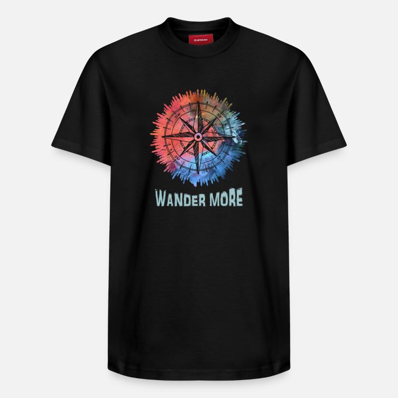 Wander More Compass Tie-Dye - T-shirt unisexe décontracté en coton Supima – de SPREAD - noir